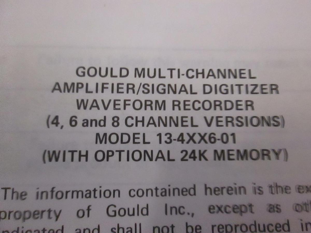 Used Gould Multi-Channel Amplifier/Signal Digitizer 13-4XX6-01, Used