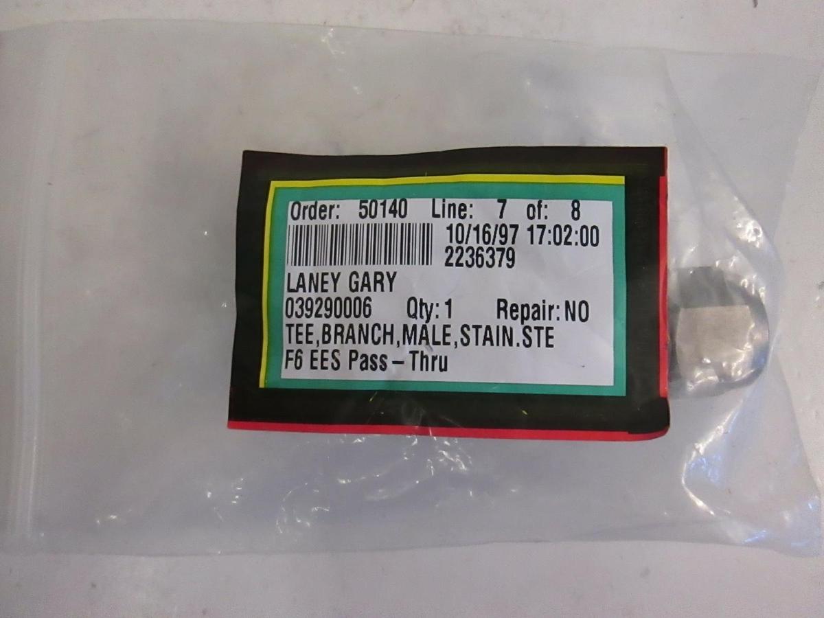 Used Swagelok TEE Fitting Branch, 1/2" MVCR x 1/2" MVCR x 1/2" MVCR, New
