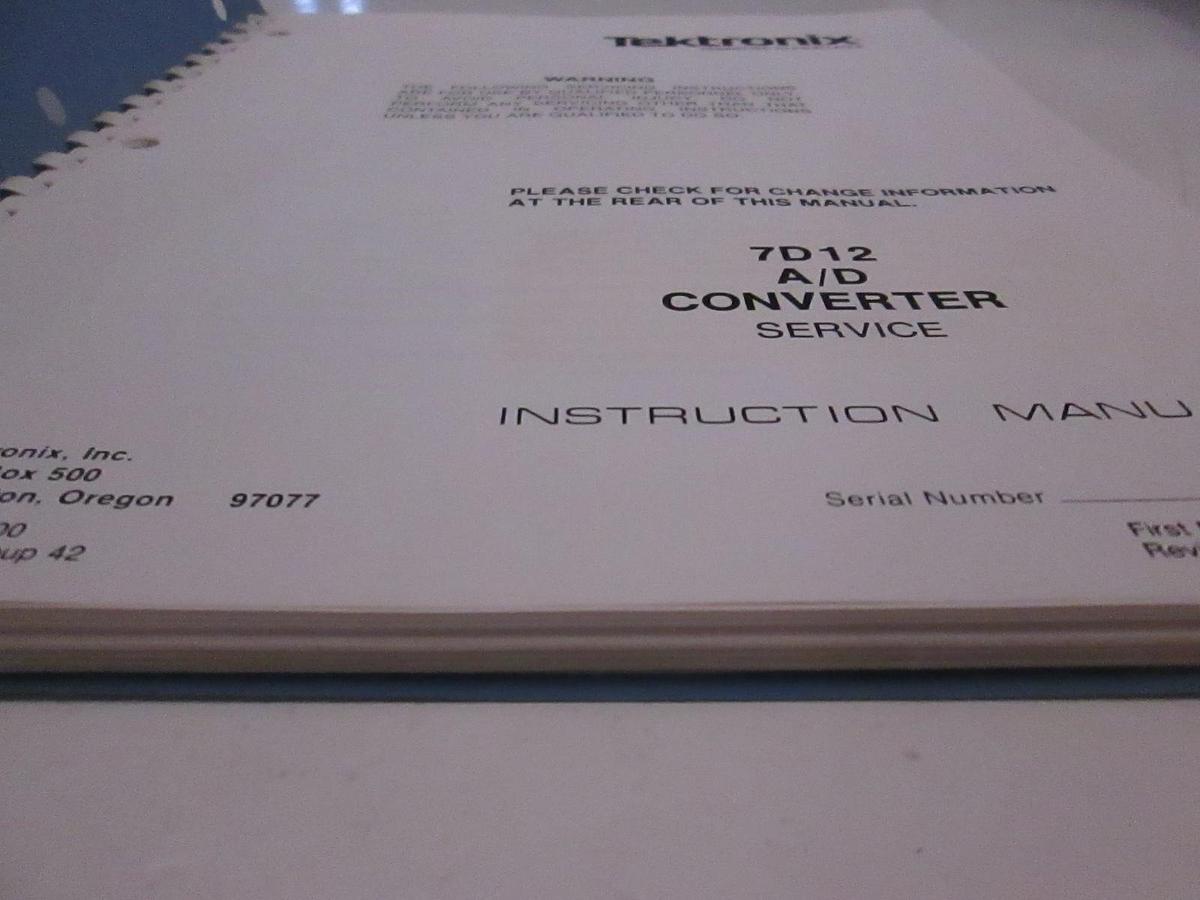 Used Tektronix 7D12 A/D Converter Service Instruction Manual, Used