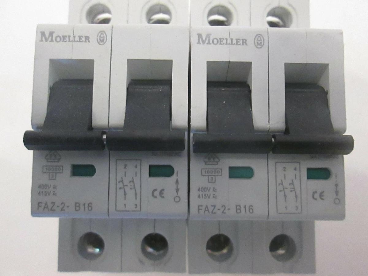 Used Moeller, FAZ-2-B16, Circuit Breakers, Used, Lot of 2
