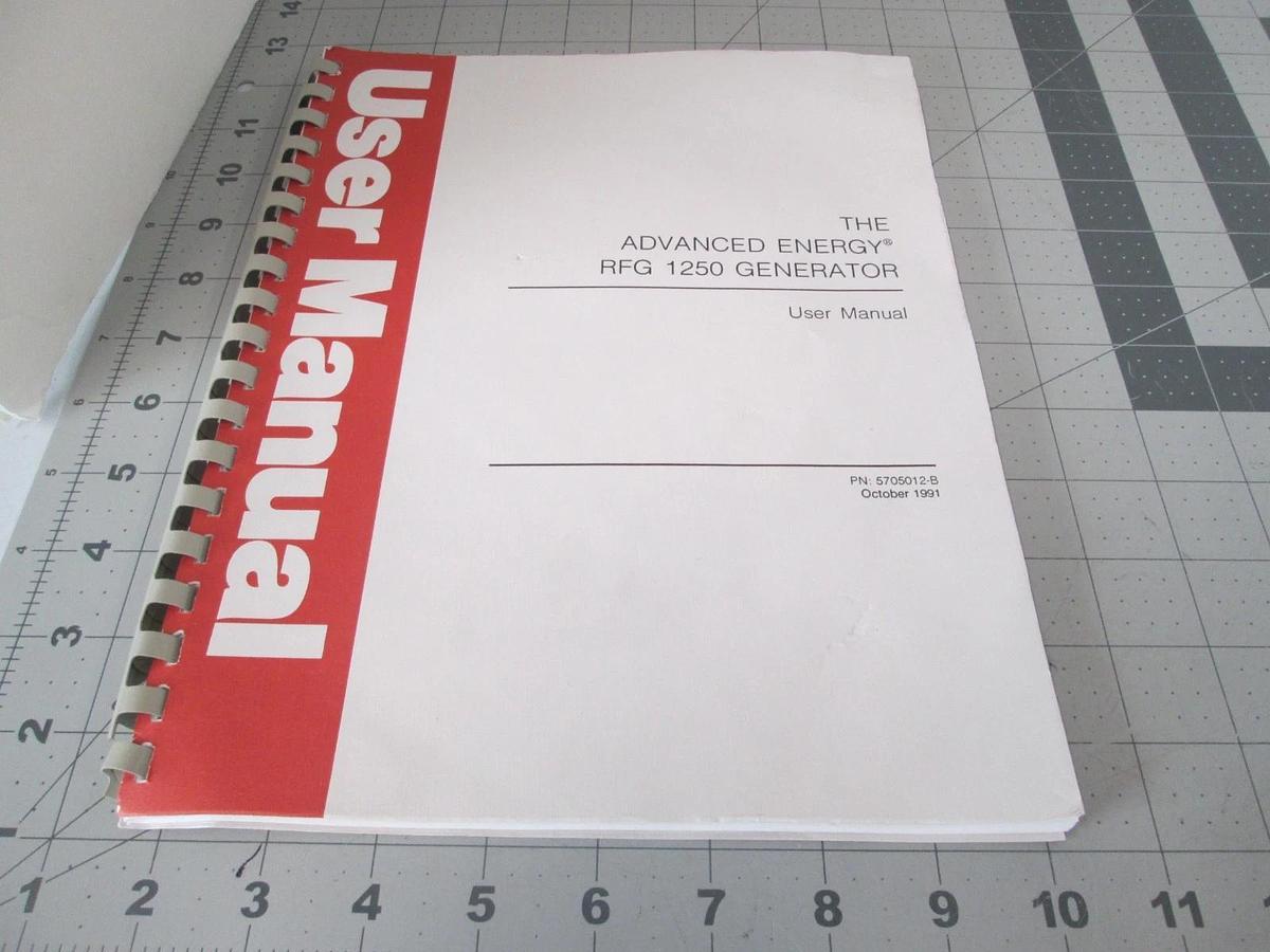 Used Advanced Energy, RFG 1250 Generator User Manual, 5705012-B, Used
