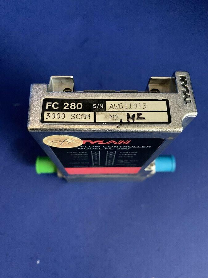 Used Tylan FC-280 Mass Flow Controller, 3000 SCCM, N2 / H2, 1/4" MVCR , Used