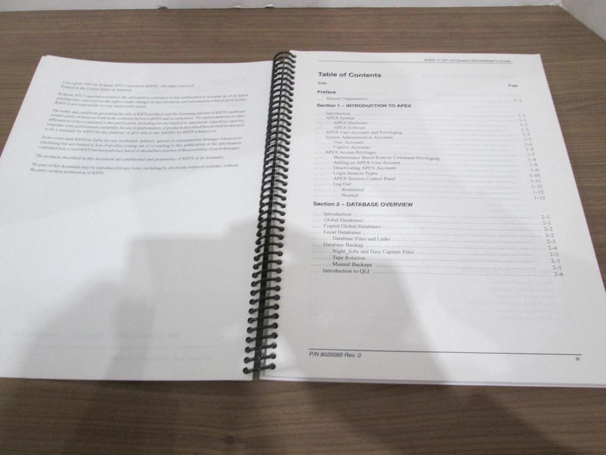 Used Kokusai, 9020095, APEX 11 HP-UX System Administrator's Guide, Used