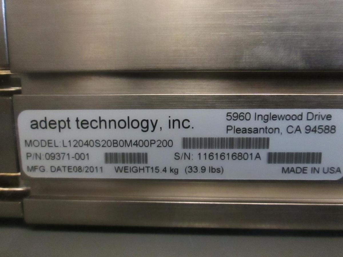 Used Adept Technology, Linear Motion Servo Actuator, L12040S20B0M400P200, Used