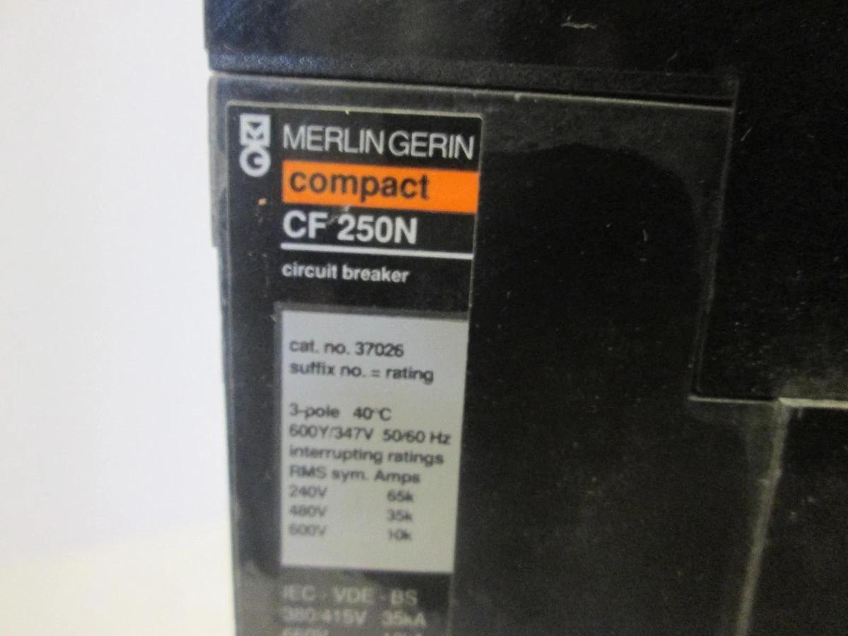 Used Merlin Gerin, 3 Pole Circuit Breaker, CF 250N, AMP, Used