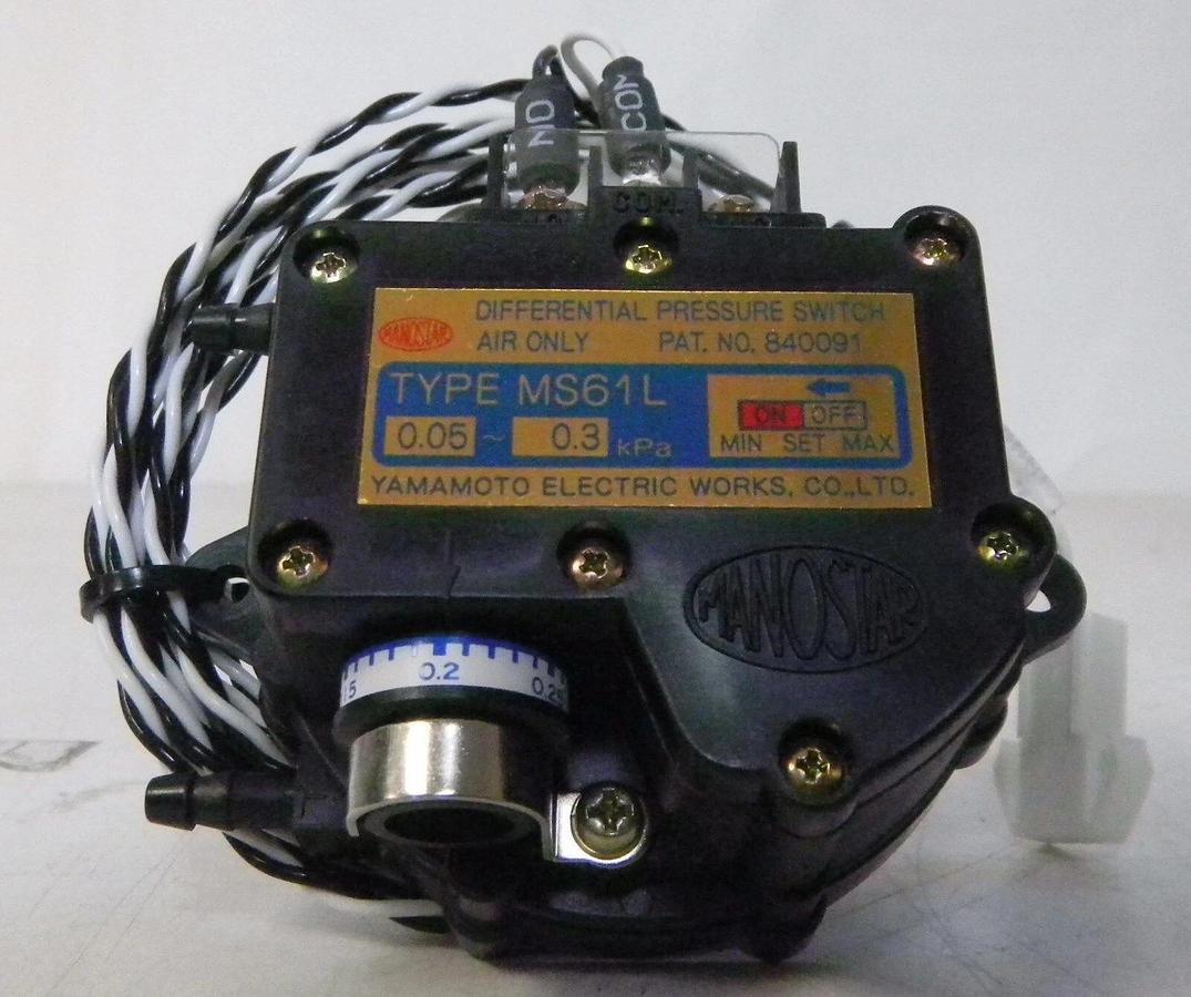 Used Yamamoto MS61L .05 - .3 kPa, Differential Pressure Switch - LOT of 3