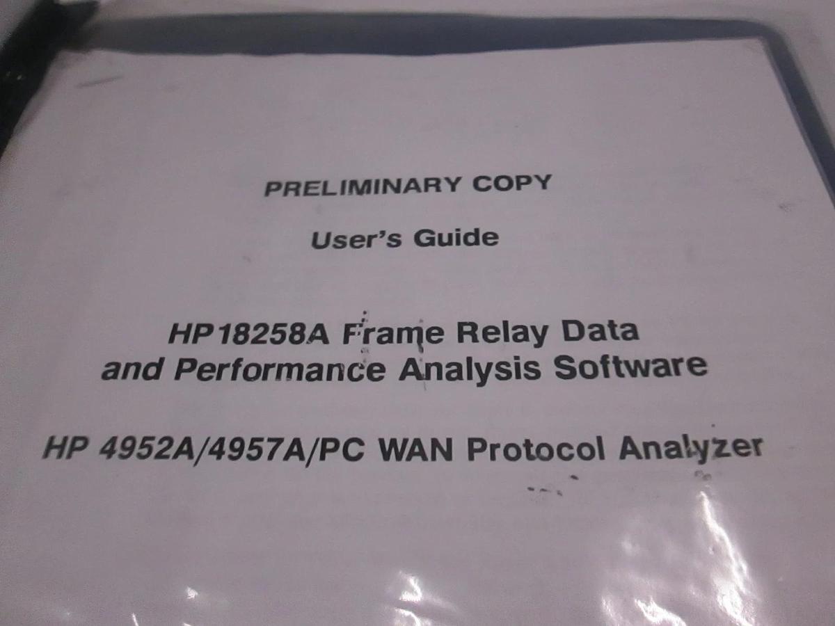 Used HP 4952A/4957A/PC WAN Protocol Analyzer User's Guide, Used