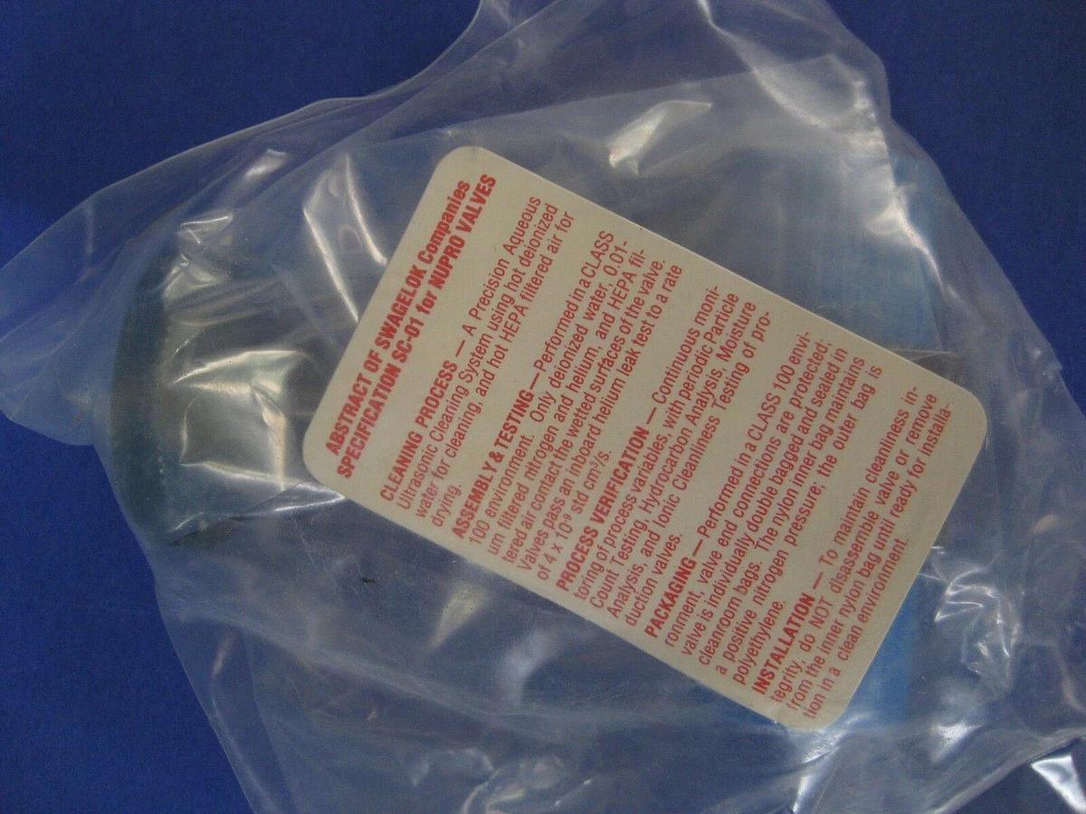 Nupro SS-BN8FR8-PX Bellows Sealed Manual Valve, New in Double Wrap