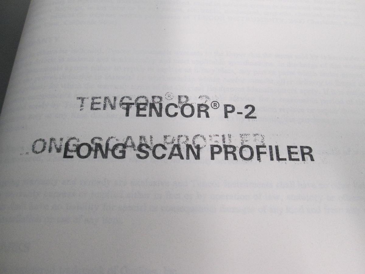 Used Tencore, P-20, Long Scan Profiler, User's Manual, 183377-27, Used