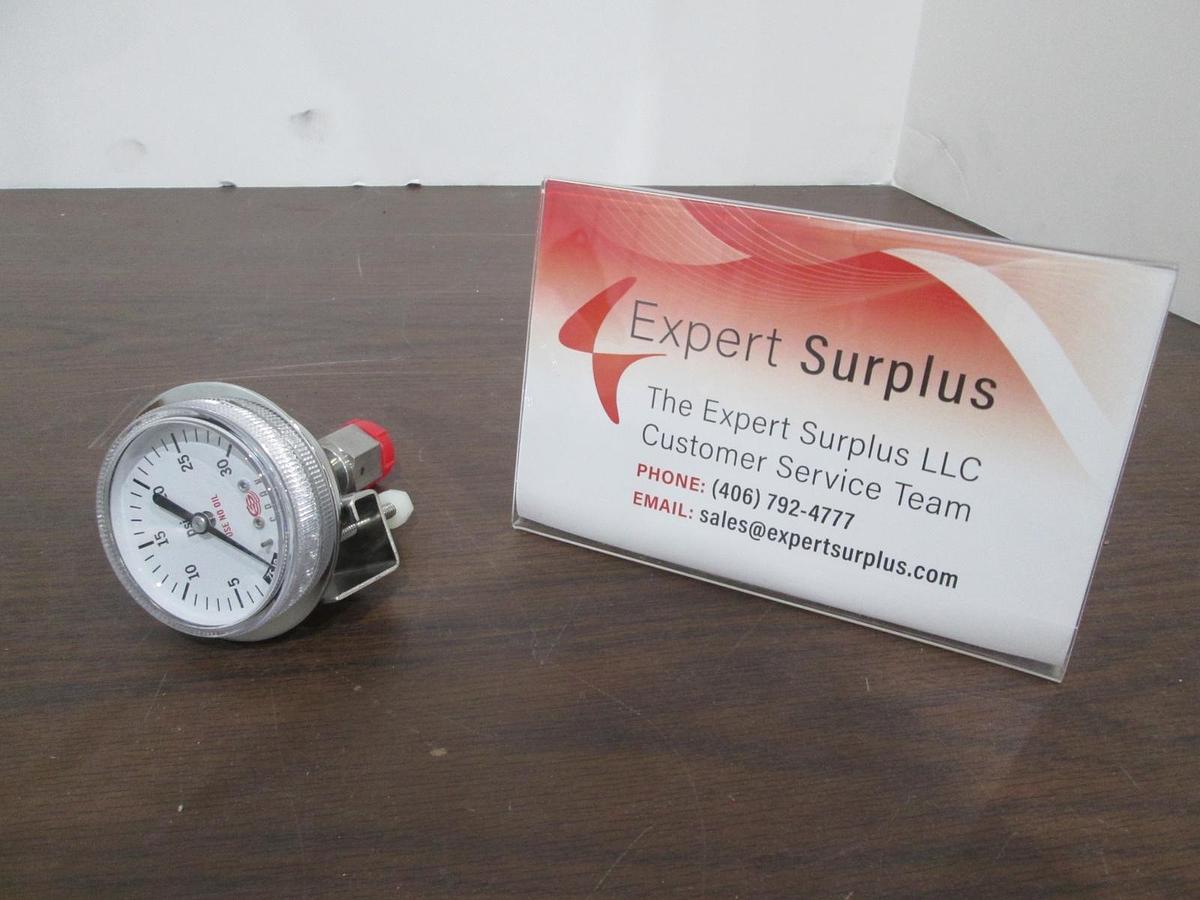 Used Span, 01-0119-E, 0-30 PSI, Gauge, Back Mount, New