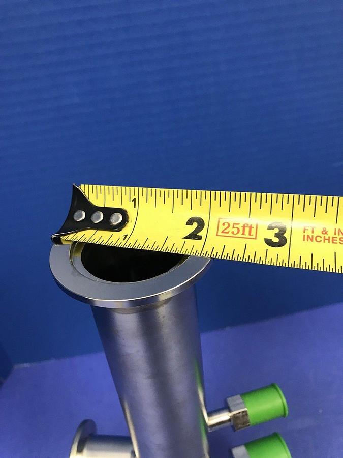 Used Stainless Steel Vacuum Fitting: NW40 Full Nipple, 9"L  with 3 Ports
