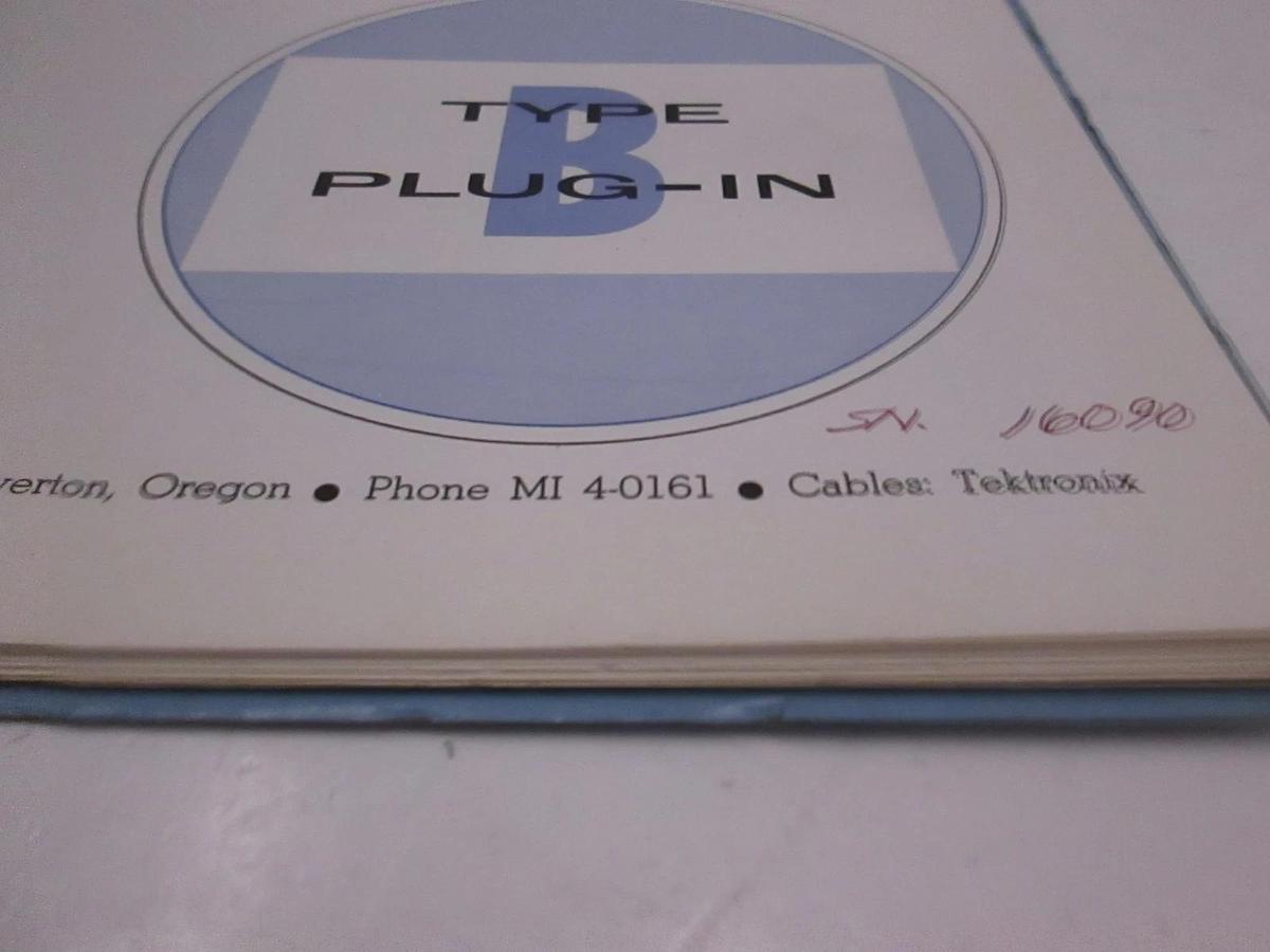 Used Tektronix Type B Plug-In Instruction Manual, Used