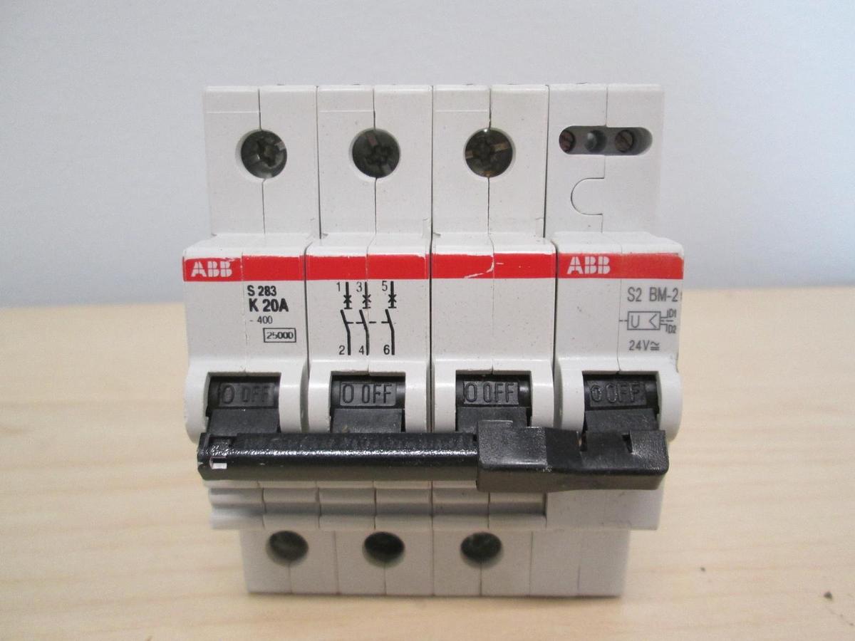 Used ABB, S 283, S2-BMM-2, 4 Pole, Circuit Breaker, VDE 0660, Used