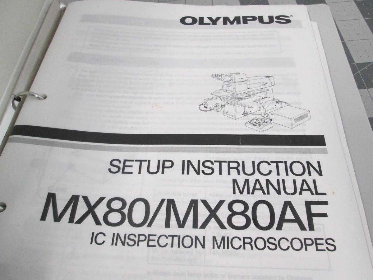 Used Olympus, MX80/MX80AF, Setup Instruction Manual, Used