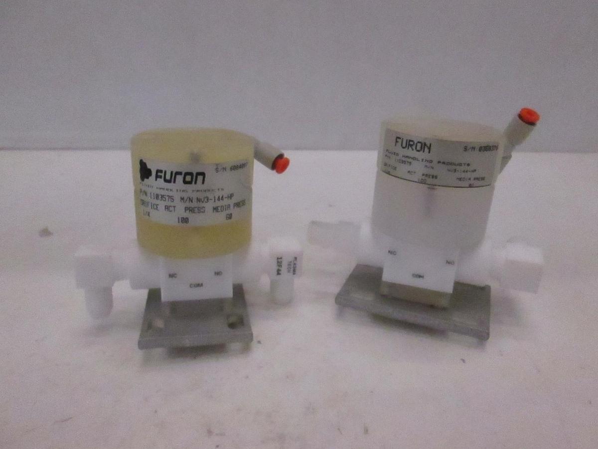 Used Fluorocarbon NV3-144-HP High Purity Pneumatic Valve 1/4" 100 psi, 50 psi, Used