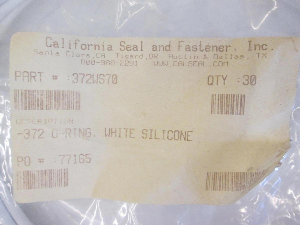 Used California Seal, 372WS70, White Silicone -372, O-Ring Lot of 30