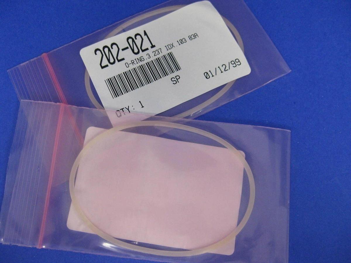 Ontrak, Lam Research, Clear O-Ring 202-021, 3.237" ID x .103" , Lot of 2 NEW