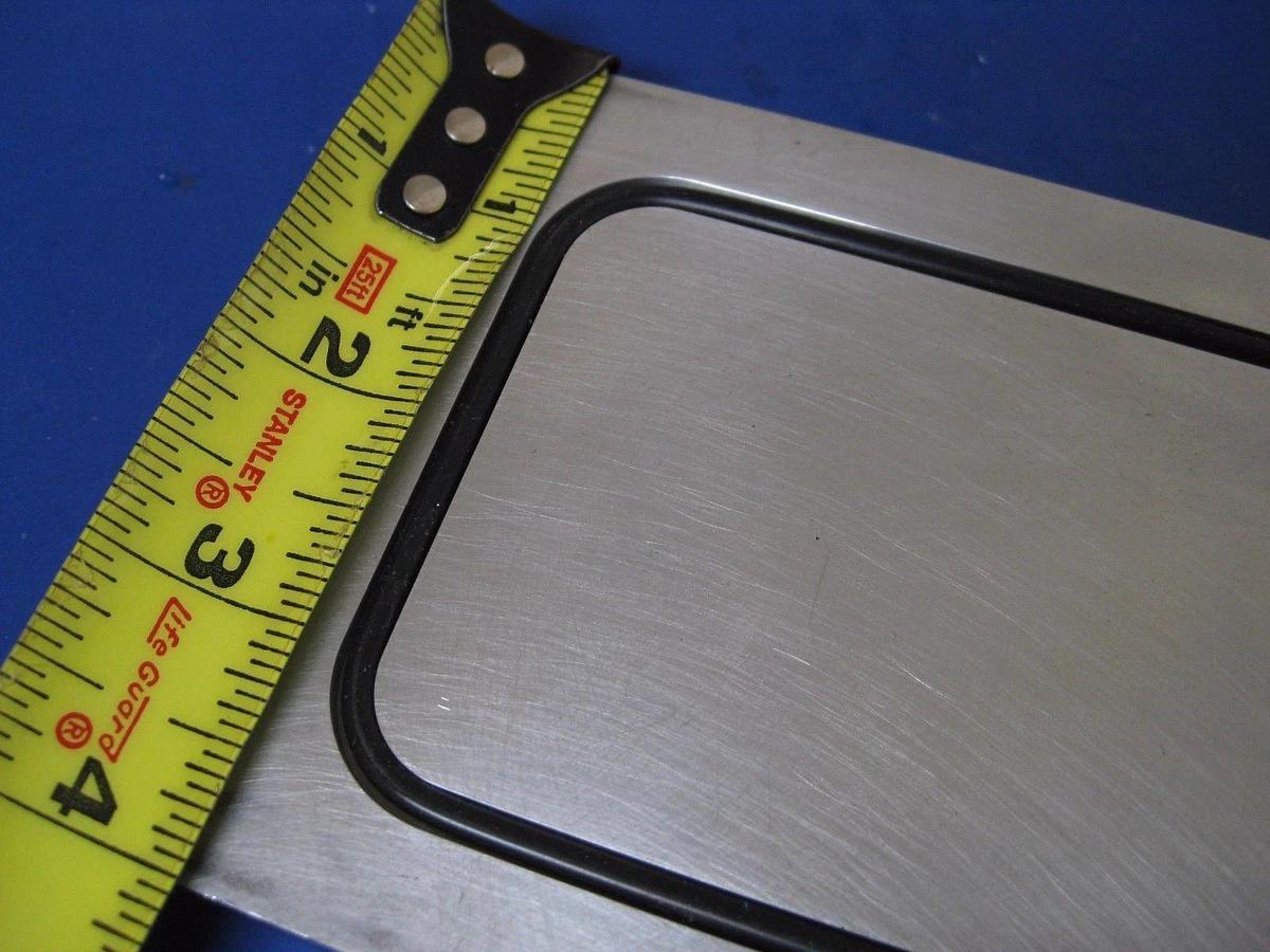 Used Leak Check Plate, 9.5" x 4" w/ 7.5" x 3" O-Ring, Used