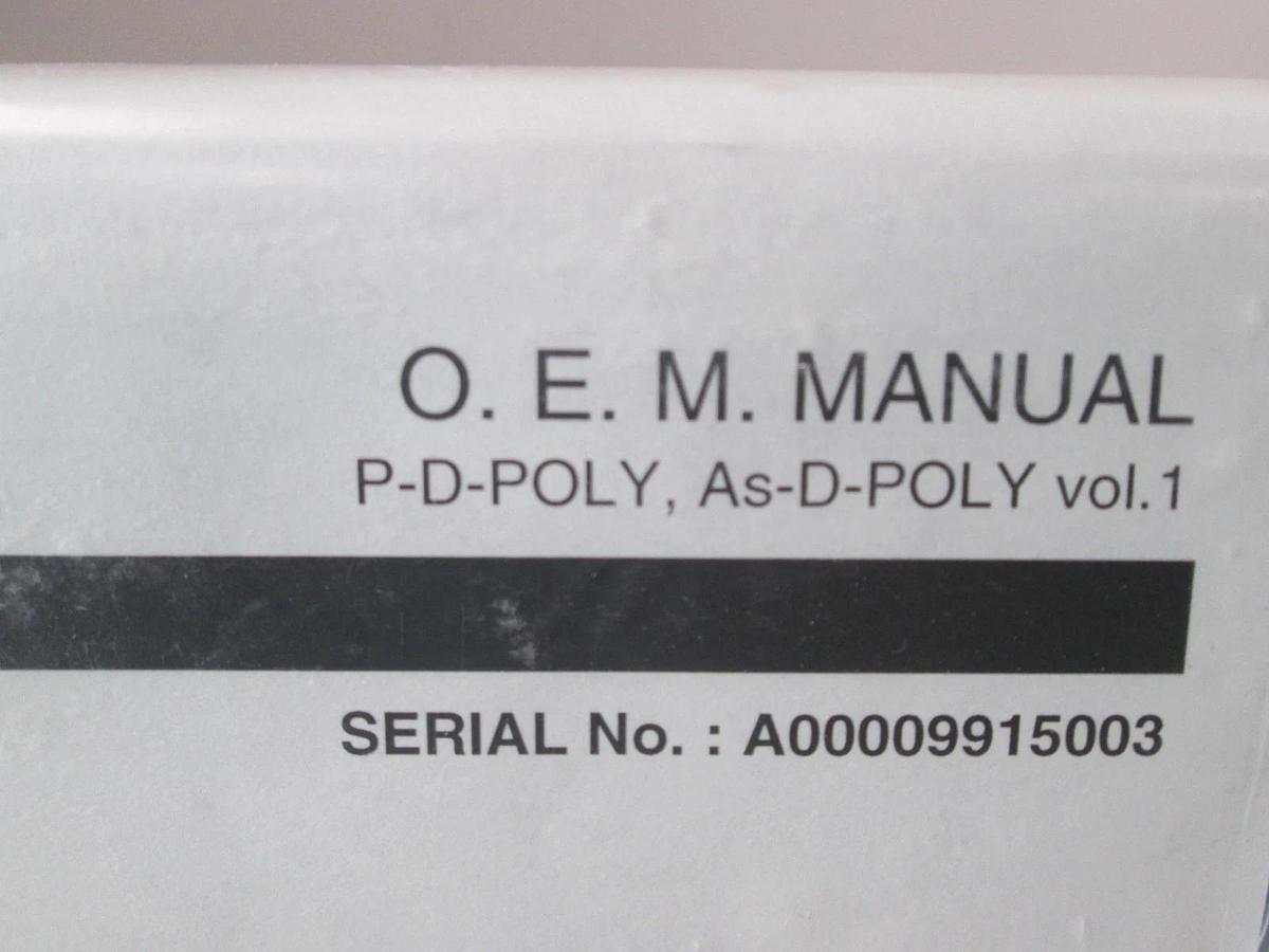 Used TEL Tokyo, ALPHA-8S, O.EM. Manual, P-D-Poly, As-D-Poly, VOL. 1, Used