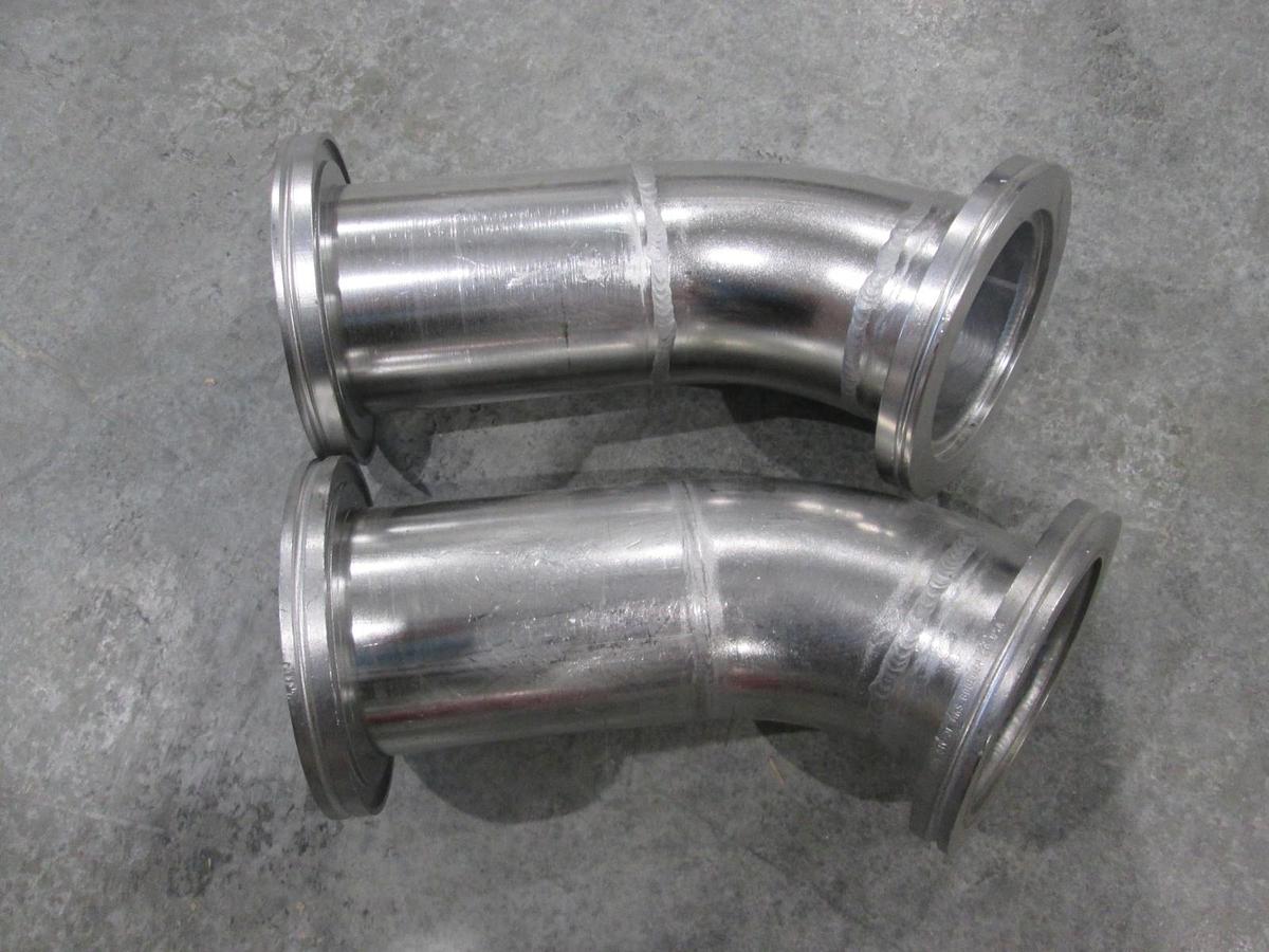 Used ISO80-ISO80 Stainless Steel Elbow Adapter, Used, Lot of 2