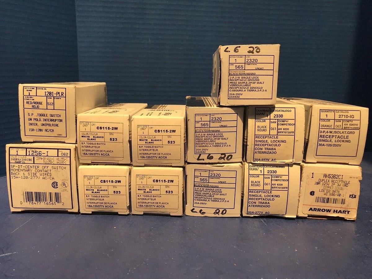 Used Leviton Toggle Misc Lot of Toggle Switch / Receptacles, Lot of 13