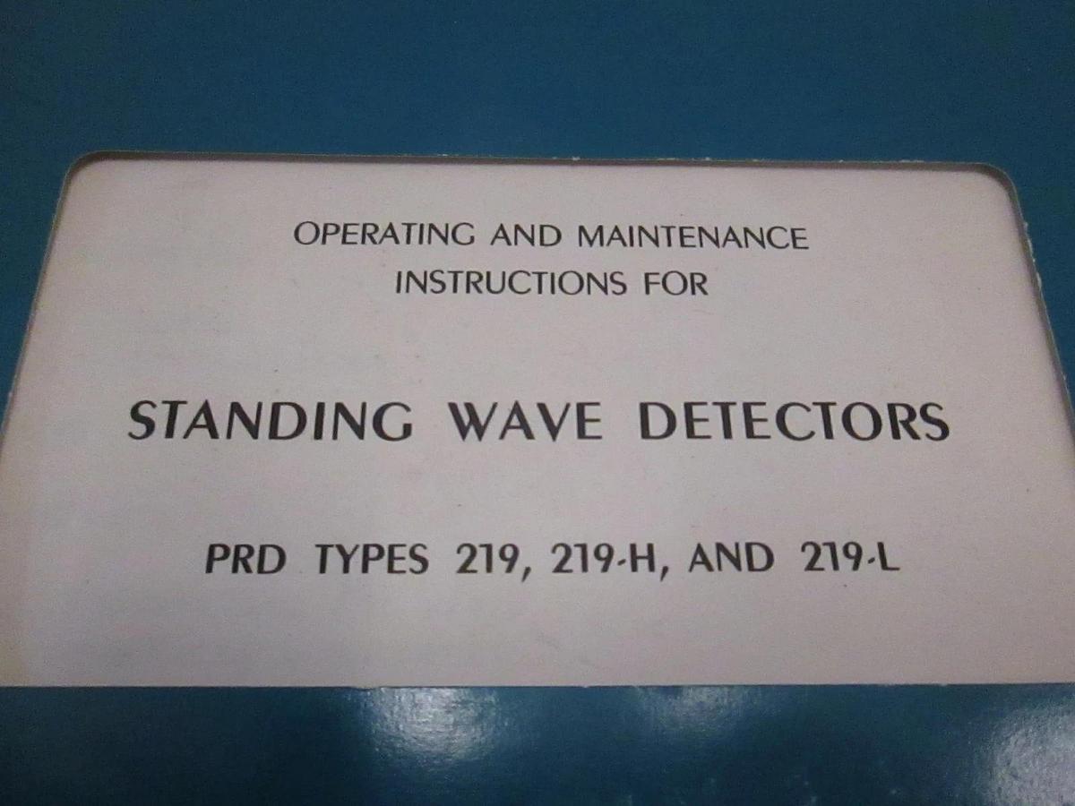 Used PRD Electronics Standing Wave Detectors Operating and Maintenance Instructions