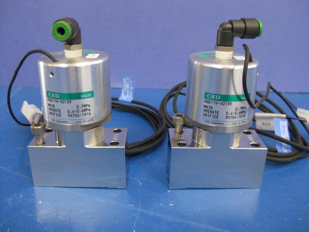 Used CKD AGD11V-X039 Block Valve with Keyence EM-030P Proximity Switch N.C. Lot of 2