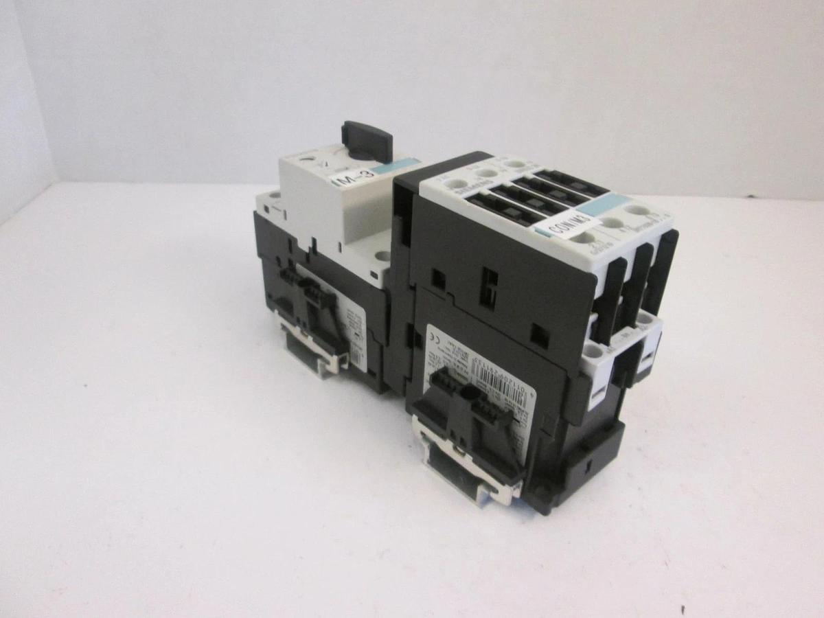 Used SIEMENS 3RV1021-4CA10 Circuit Breaker for Motor Protection w/ Contactor