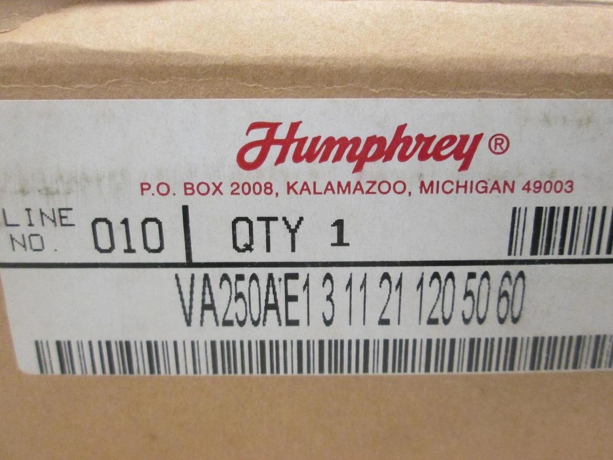 Humphrey, VA250AE1, Solenoid Valve, 120 V, 50/60Hz, 0-29" HG, New