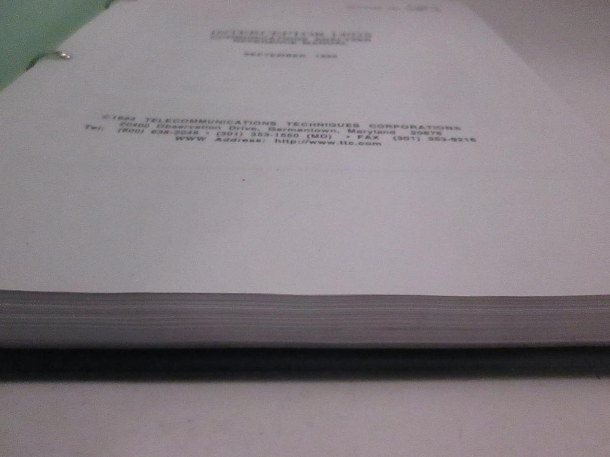 Used Interceptor 1402S Communications Analyzer Reference Manual, Used