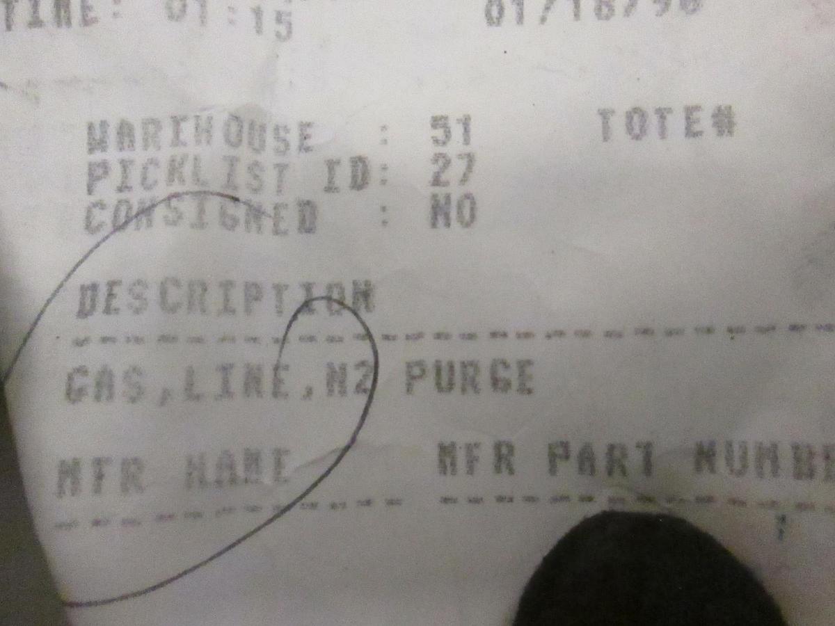 AMAT, GAS LINE, N2 PURGE, 0050-30757, New