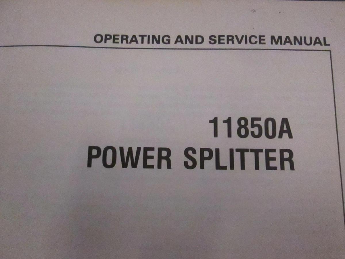 Used HP 11850A Power Splitter, Operating and Service Manual, Used