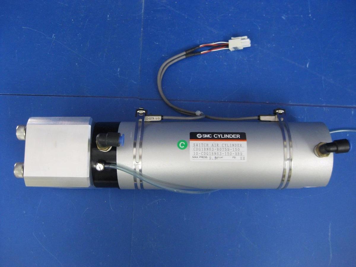 Used SMC CDG1BN63-150-XB9 Switch Air Cylinder, 63mm Bore, Auto Switch, 9.9 kgf/cm2
