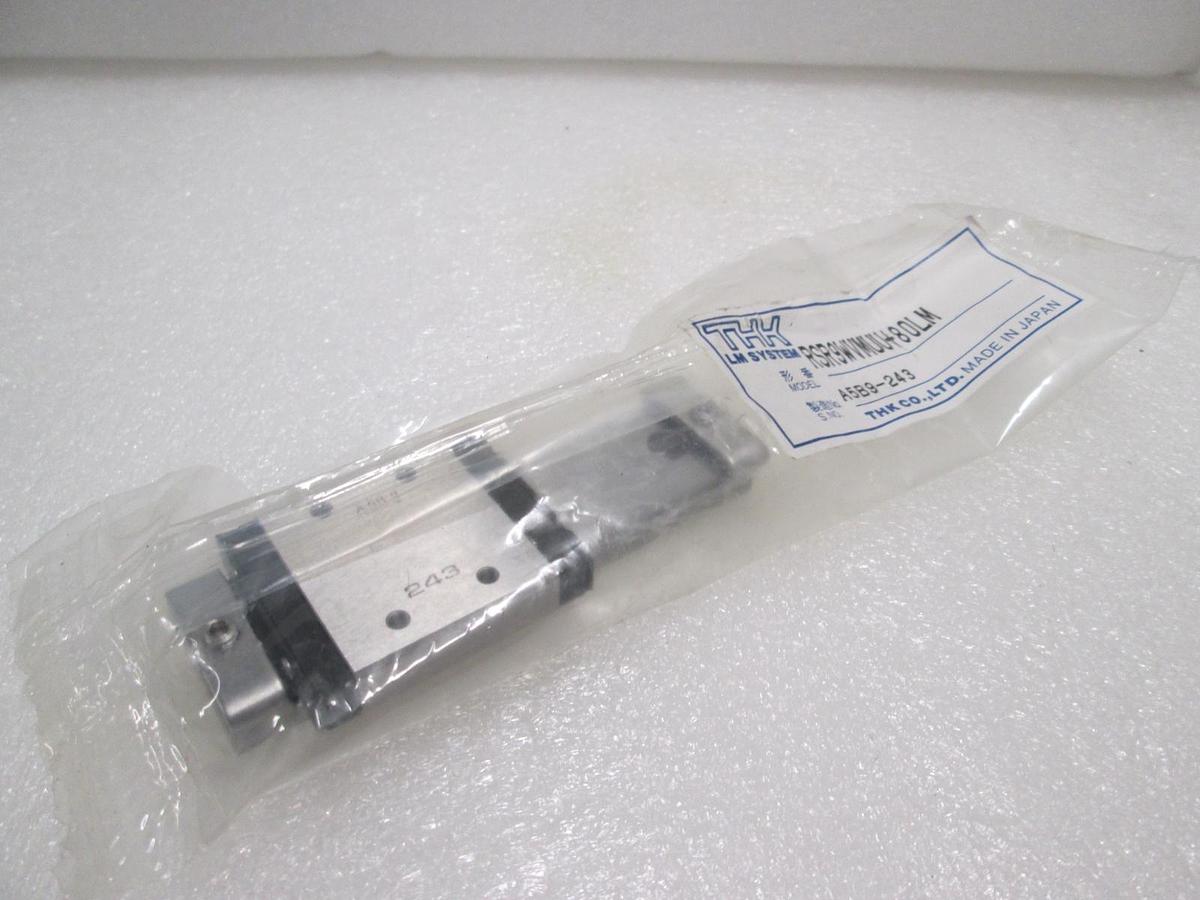 Used THK, RSR9WVMUU+80LM, Bearing Guide Block w/ Slide Rail, New