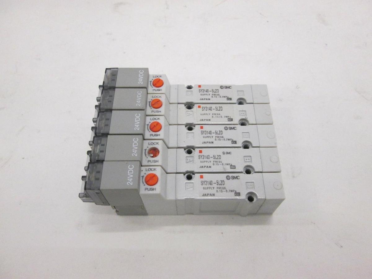 Used SMC, SY3140-5LZD, Solenoid Valve, Used, Lot of 5