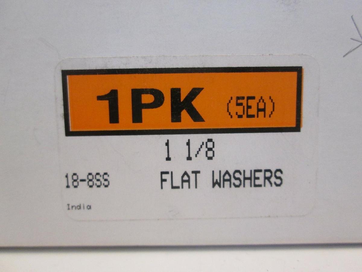 Used McMaster 18-8SS Flat Washers, 1 1/8, Lot of 5