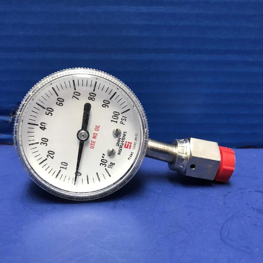 Used Span Pressure Gauge 30-0-100 psi, 1/4" FVCR, Used