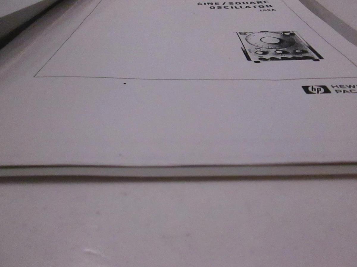 Used HP Sine/Square Oscillator 209A Operating and Service Manual, Used