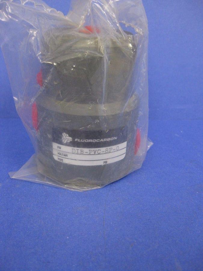 Fluorocarbon DIB-PVC-8P-O Pneumatic Valve, Normally Open - LOT of 2 New