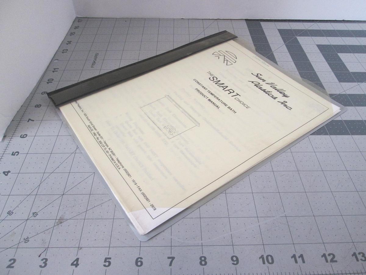 Used Sun Valley Plastics, Constant Temperature Bath Product Manual, Used