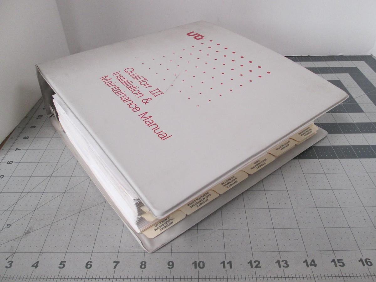 Used UTI, QualiTorr III, Installation and Maintenance Manual, Used