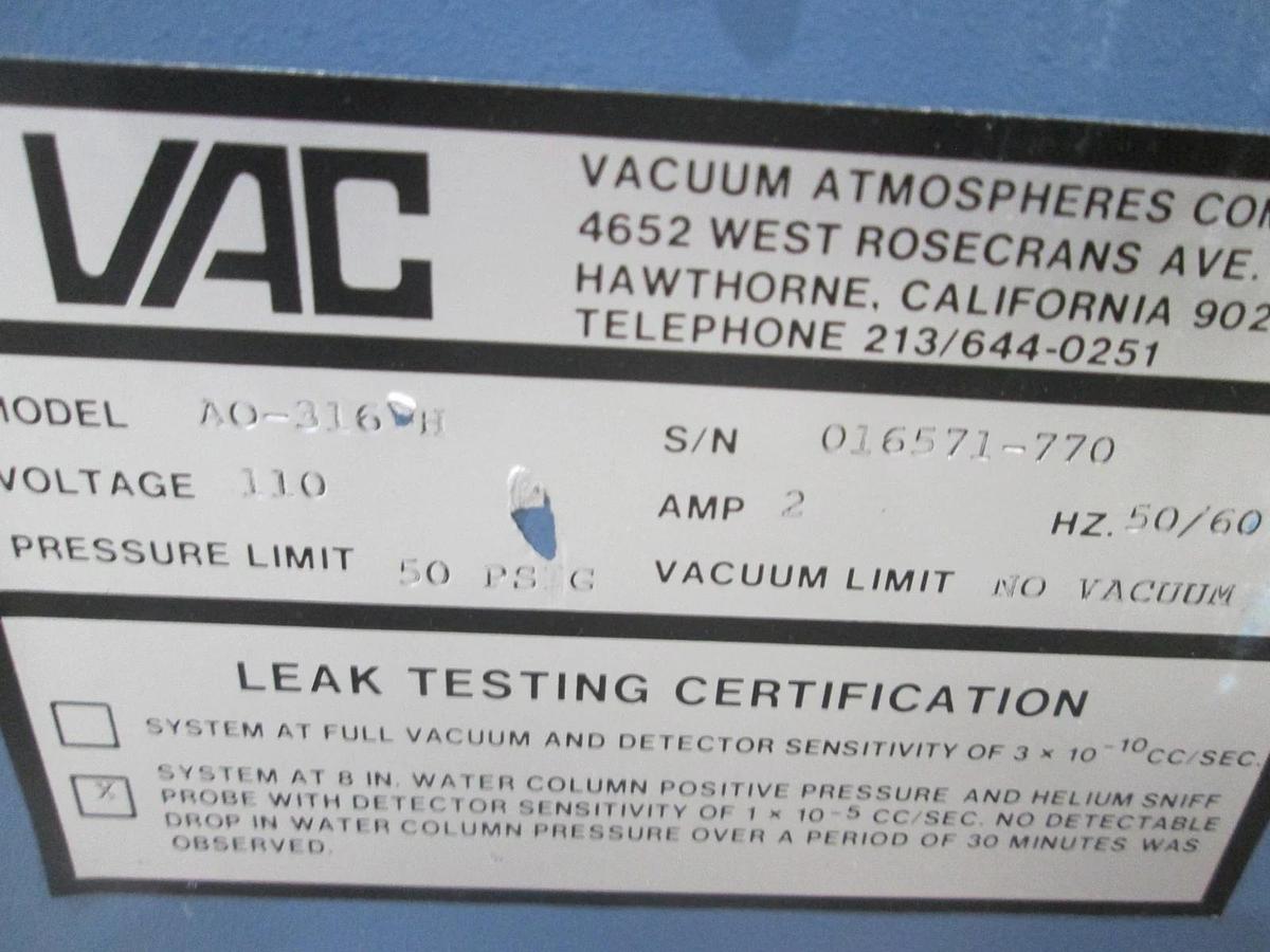 Used VAC, Oxygen Analyzer, AO-316-H, Used