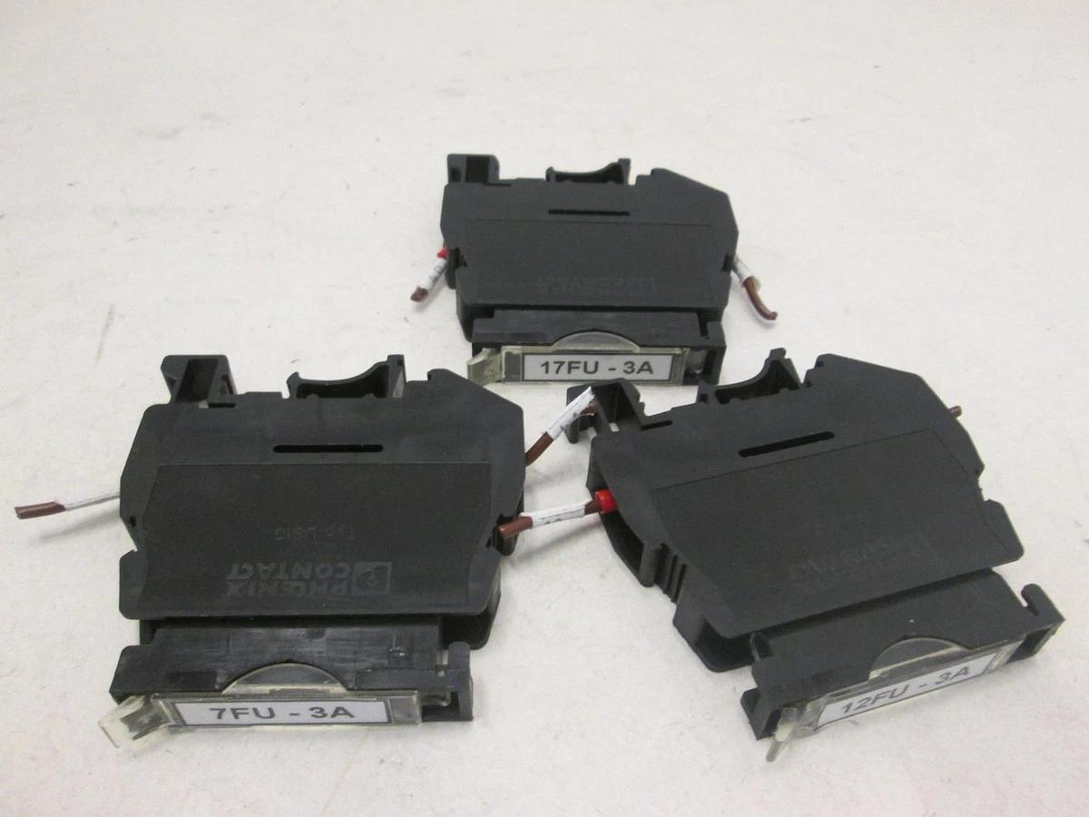 Used Phoenix Contact, Type USIG, Terminal Fuse Block, 3A, Used, Lot of 3