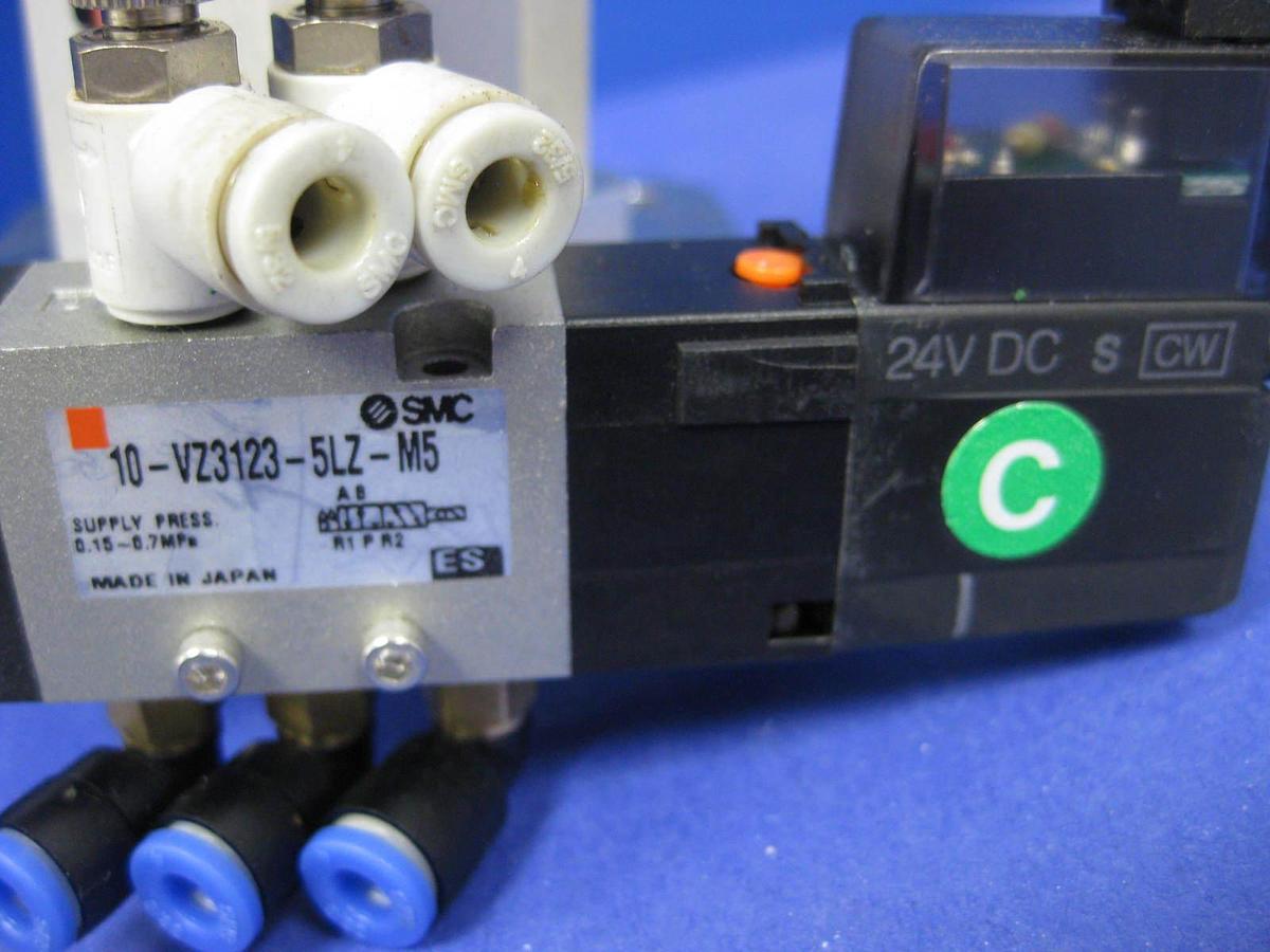 Used SMC 10-CDQ2B25-15D-J79 Compact Cylinder Assembly w/ 10-VZ3123-5LZ-M5, Used