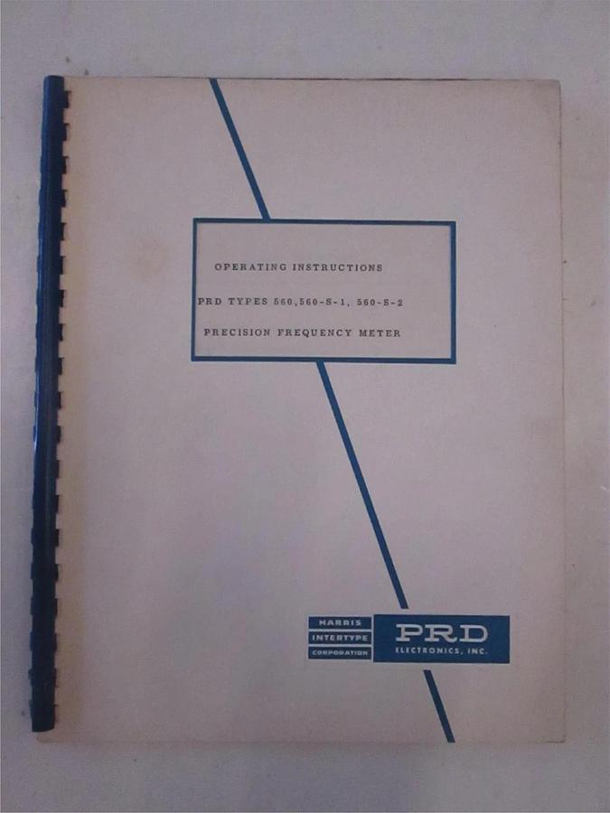 Used PRD Type 560,560-S-1, 560-S-2 Precision Frequency Meter Operating Instructions