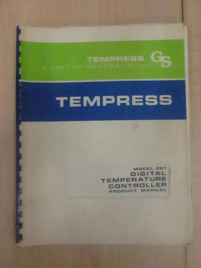 Used Tempress Digital Temperature Controller Manual for Model 251, Used