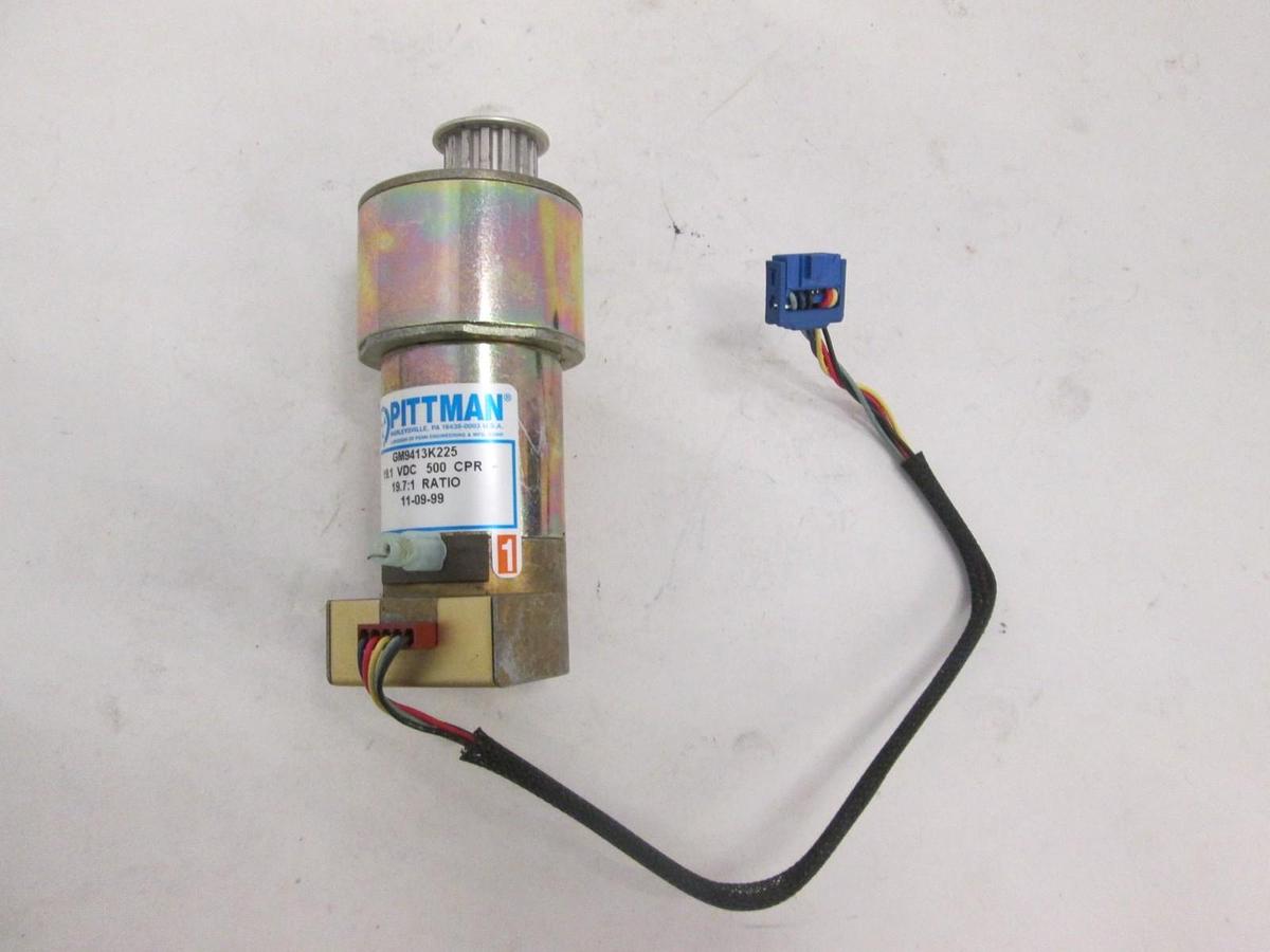 Used Pittman, Gear Motor, 19.7:1 Ratio, GM9413K225, w pulley, Bruce BDF 41 heavy Used