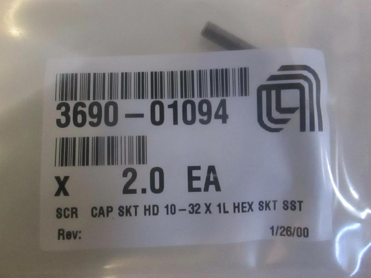AMAT, 3690-01094, SCR CAP SKT HD 10-32 X 1L HEX SKT SST, New, Lot of 2