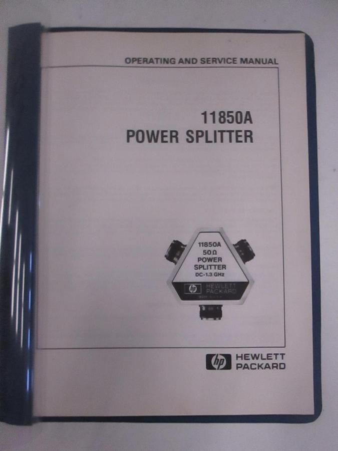 Used HP 11850A Power Splitter, Operating and Service Manual, Used