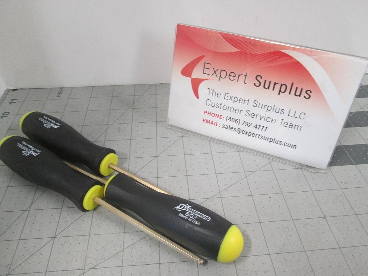 Used Bondhus,5/32 Hex Ball End Screwdriver Lot of 3, New USA Made Ball Driver